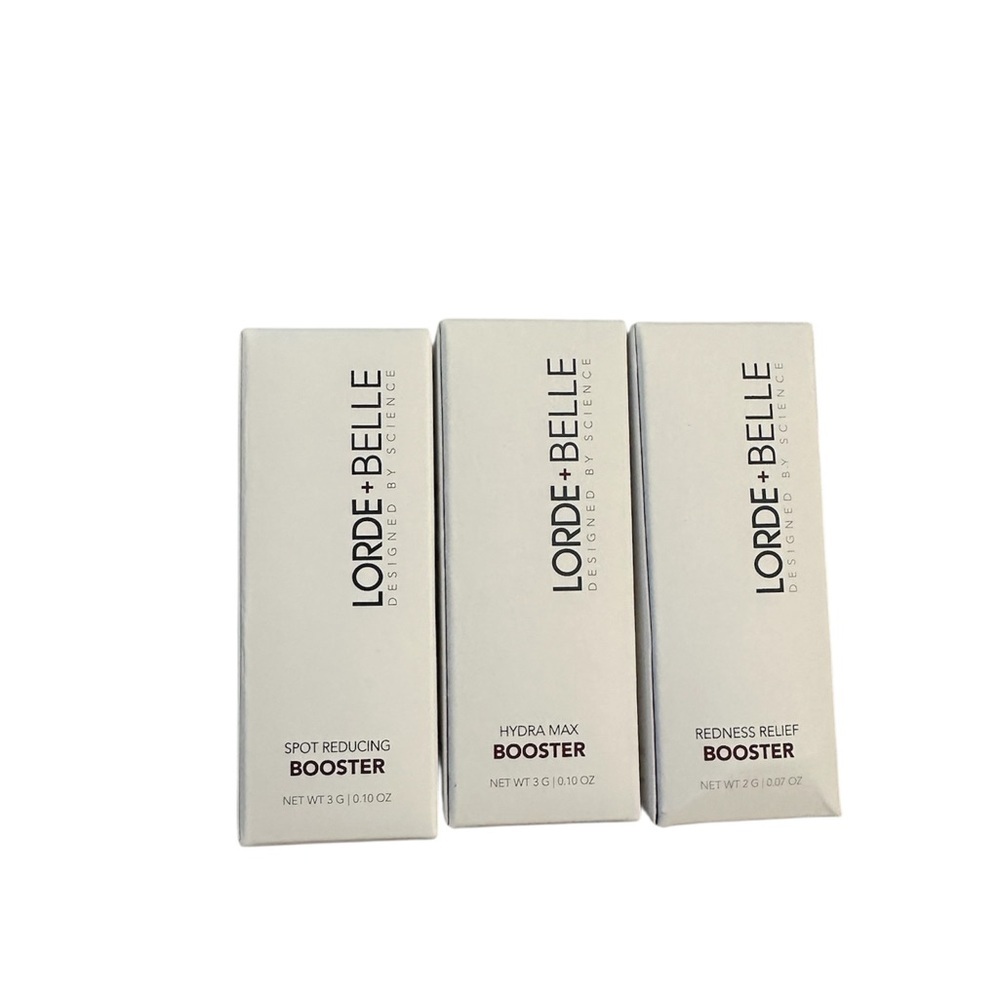 Lorde+Belle Booster Skincare Set Spot Reducing, Hydra Max, & Redness Relief NIB